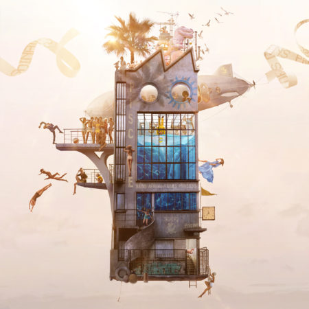 Vertigo flying house by laurent chehere